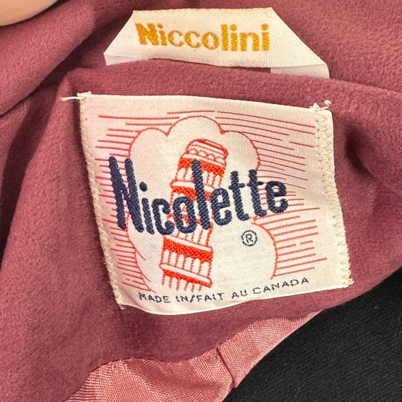 Vintage 80s mauve pink fall coat, faux suede, assorted tie belt, Niccolini, 8/10 - Picture 14 of 14